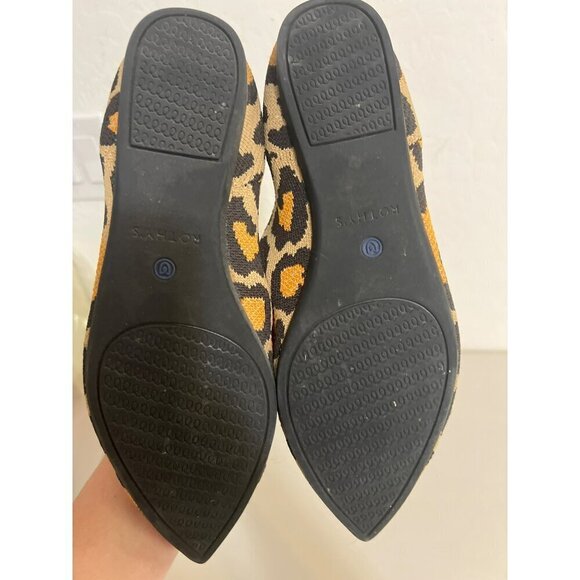 Rothy's Pointed Toe Flats Large Leopard Print Sz 9 - Picture 3 of 8